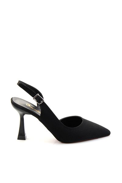 Bambi Matte Black Women's Classic Heeled Shoes K01038005638