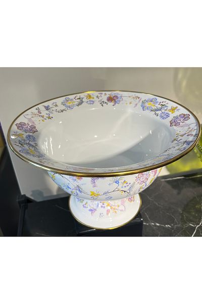 SUMRA HOME Enamel Flower Patterned Fruit Bowl 26cm