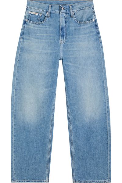 Calvin Klein Women Denim Medium Blue High Rise Barrel Jeans