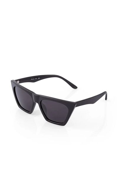 Ferrucci Black Cat Eye Framed Black Glass Brand Model Women's Sunglasses