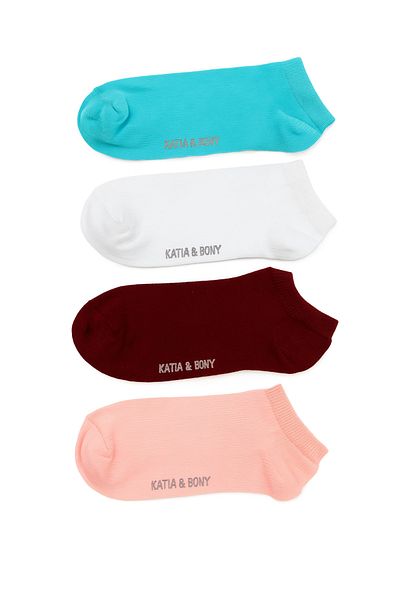 Katia&Bony Women's 4-piece step socks multi-colored
