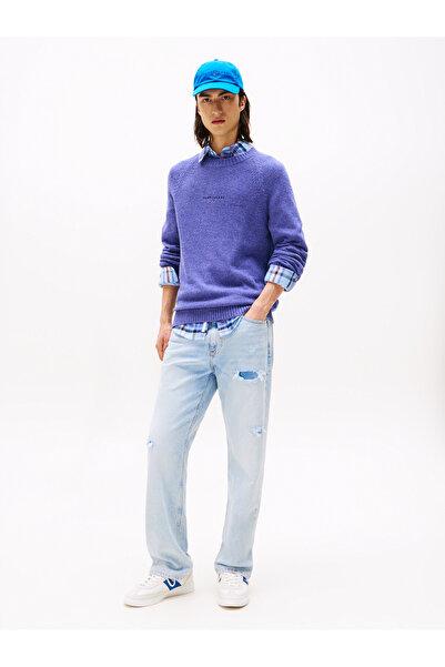 Tommy Hilfiger Men Soft Sapphire Slim Linear Sweater