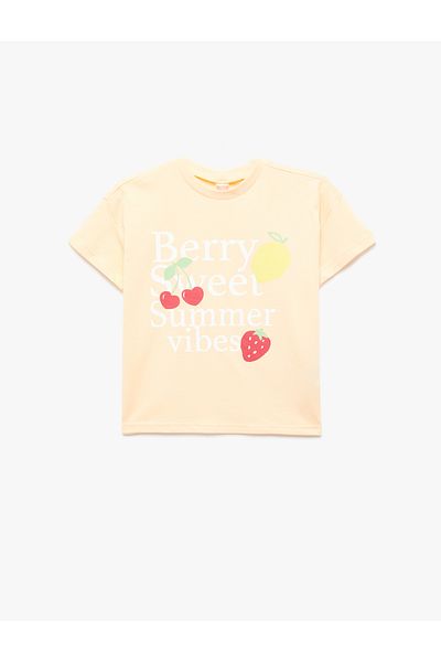 Koton Cotton Printed Crew Neck Short Sleeve T-Shirt