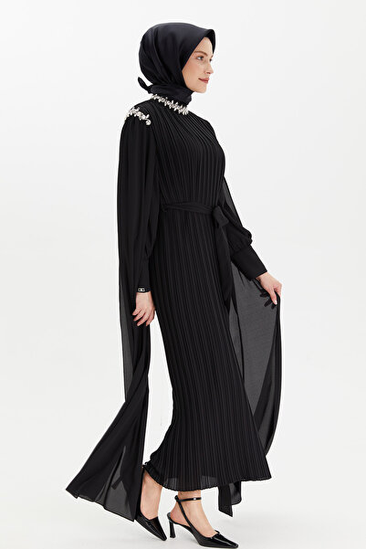 Setrms Pelerin Kol Piliseli Elbise