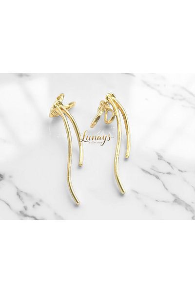 Lunays Jevelry Classic Dangle Model Women's Earrings Gold Color