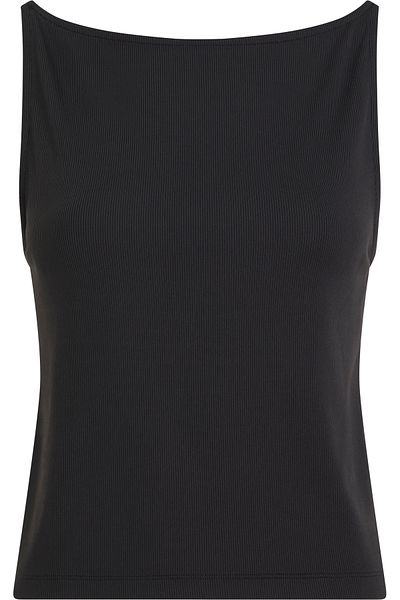 Calvin Klein Women Black Logo Elastic Open Back Top