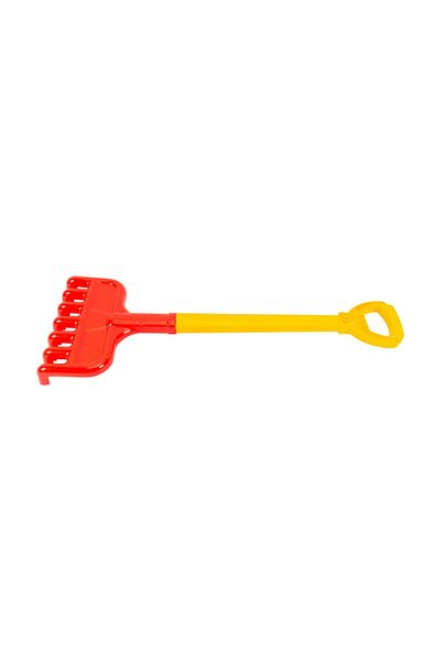 TechNokta Greblă din plastic, TechnoK, 64 cm, pentru nisip, roșie