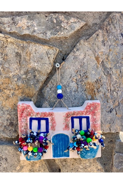 Store Balkon Süsü Begonvil Desenli Bodrum Ege Alaçatı Evi Seramik Bahçe Duvar Balkon Dekorasyonu