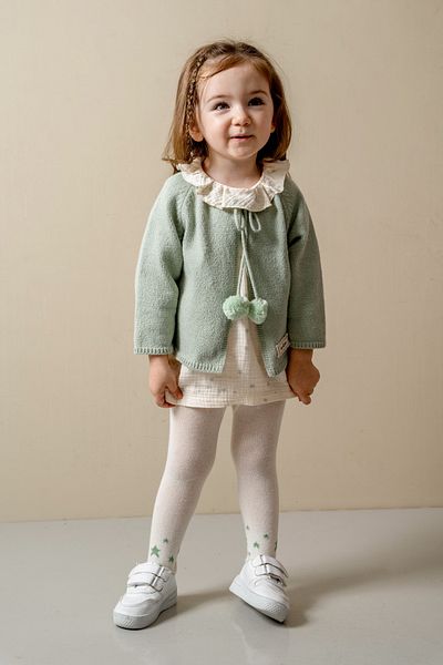 JNF kids Pompom Knitwear Vest Dress (with Pantyhose Gift)