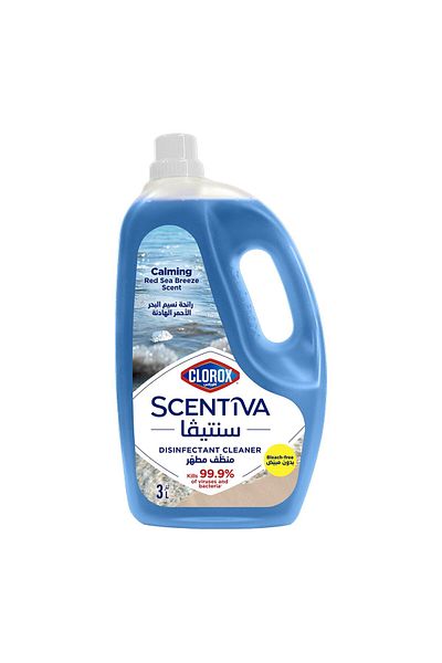 Clorox Scentiva Calming Red Sea Breeze Scent Disinfectant Cleaner Bleach Free 3 Litres