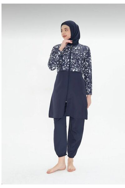 Fantasy Πλήρως καλυμμένο μαγιό με φερμουάρ Αλεξίπτωτο Hijab Μαγιό 3479