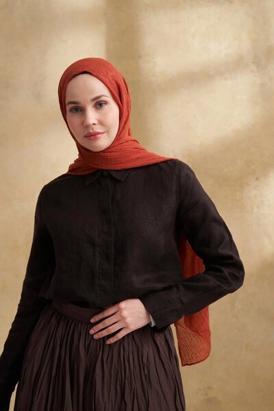 ARMANDA Σάλι με μοτίβο μουσελίνας 3351-85 Πλακάκι