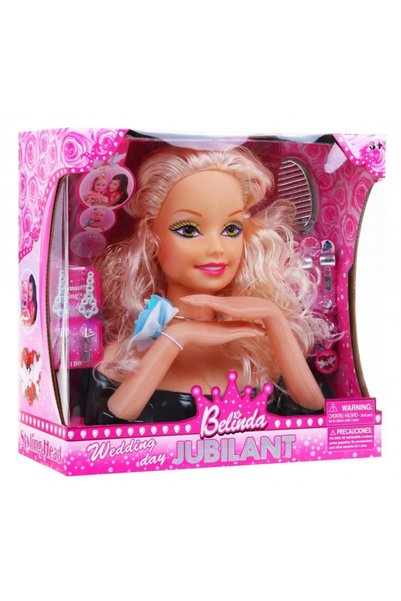Evelise Păpușă manechin de coafură cu păr blond și accesorii