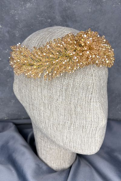 Hayalperest boncuk Diamira Sparkling Romantic Stone Bridal Accessory Champagne