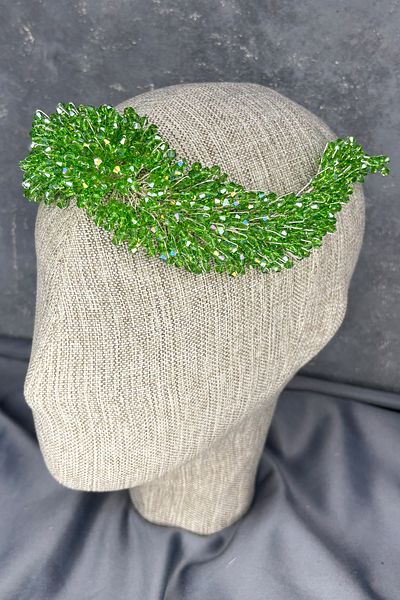 Hayalperest boncuk Diamira Sparkling Romantic Stone Bridal Accessory Grass Green