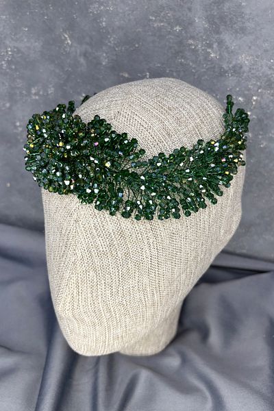 Hayalperest boncuk Accesoriu pentru păr de mireasă dens cu mărgele Diamira Verde