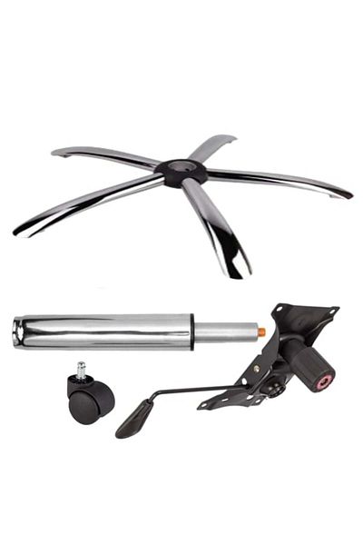 Depox Set de plăci de echilibru metalice 22 cm x 15 cm, bază 60 cm, cilindru universal cu rolă și piston, scaune de birou