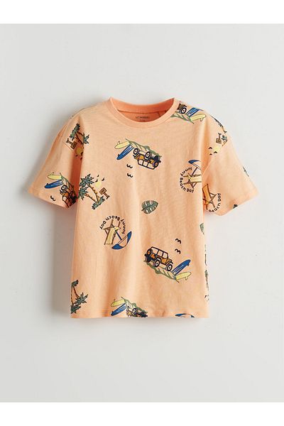 LC Waikiki Standard Pattern 100% Cotton Combed Fabric Baby Boy T-Shirt and Shorts 2-Piece Set