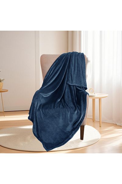 Dormitio Dense flannel blanket, 150x200 cm, 100% polyester, 210gsm, Blue