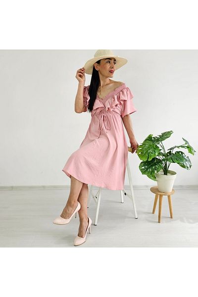 6 butik altı üstü butik Ruffle Detail Dress