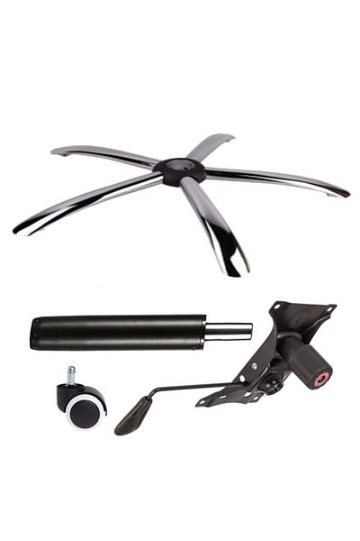 Depox Set de plăci de echilibru metalice 22 cm x 15 cm bază 60 cm, scaune de birou universale cu role și piston cilindric