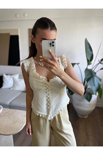 Özgece DANTEL DETAYLI KORSE BLUZ