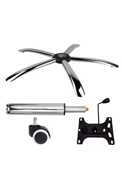 Depox Set de discuri de echilibru metalice, bază 60 cm, rolă universală din cauciuc și cilindru cu piston, scaune de birou