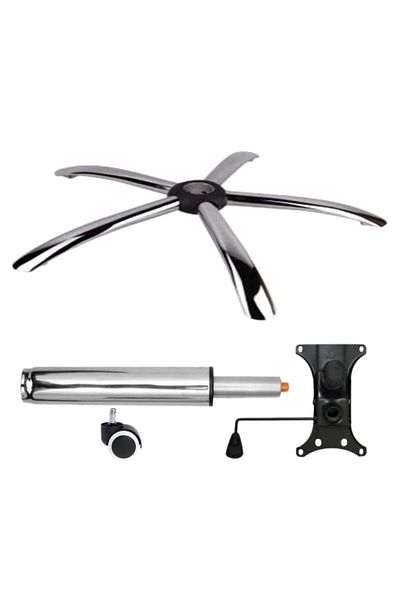 Depox Set de discuri de echilibru metalice, bază 60 cm, rolă universală din cauciuc și cilindru cu piston, gaz, scaune de birou