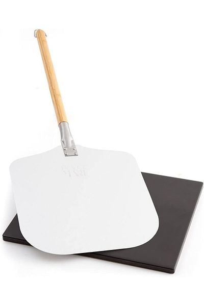 Dolce Mare Set pizza, lopată aluminiu 30,5 x 85 cm, piatră de copt 38 x 30 cm, DOLCE MARE, Negru