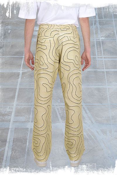 ISNURH Dotted Line Pants - - Beige, L