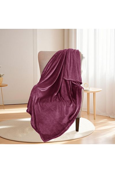 Dormitio dense flannel blanket, 150x200 cm, 100% polyester, 210gsm, Burgundy