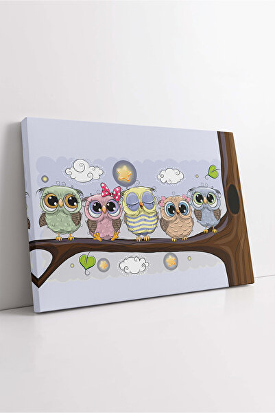 KOSS Dijital Pictură pe pânză cu desen de bufniță, pânză cu familie de bufniț...