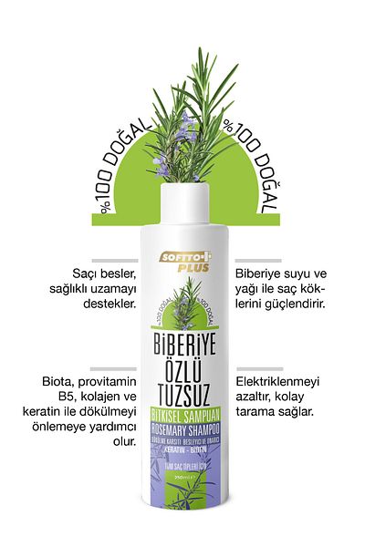 Softto Plus Rosemary Shampoo Anti-Hair Loss and Keratin, Biotin to Help Fast Growth 250 ml