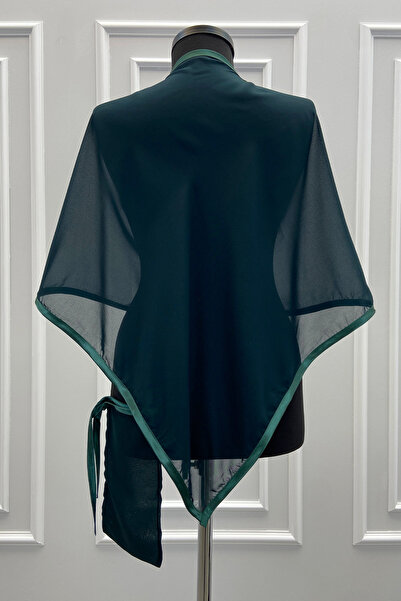 ZEYMERADE شال كتف على شكل مثلث من الشيفون الأخضر، غطاء هينا للعريس ووصيف العروس