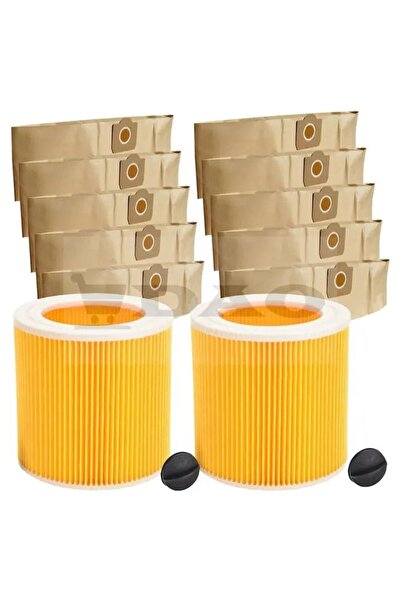 DAO Set accesorii compatibile cu Karcher WD 3: 10 saci de hârtie cu strat dub...