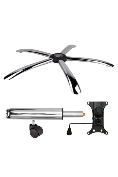 Depox Set de plăci de echilibru metalice 20 cm x 15 cm bază 60 cm, scaune de birou universale cu role și piston cilindric