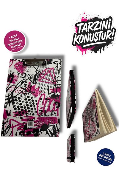 madam gold 💋   Queen Designed Secretary + 3-Piece Notebook Set