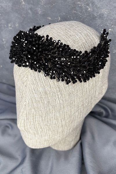 Hayalperest boncuk Diamira Sparkling Romantic Stone Bridal Accessory Black