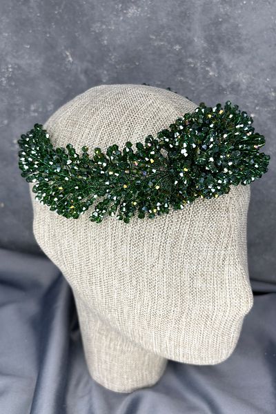 Hayalperest boncuk Accesoriu pentru păr de mireasă dens cu mărgele Diamira Verde