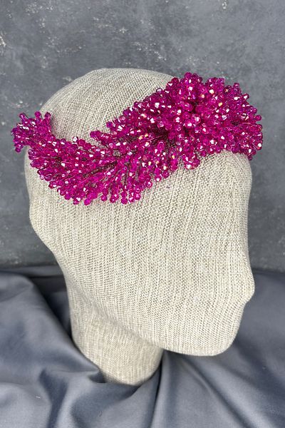 Hayalperest boncuk Diamira Sparkling Romantic Stone Bridal Accessory Fuchsia