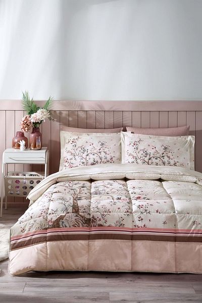 Özdilek Özdilek Ranforce Double Sleeping Set-Albero in Fiore Powder
