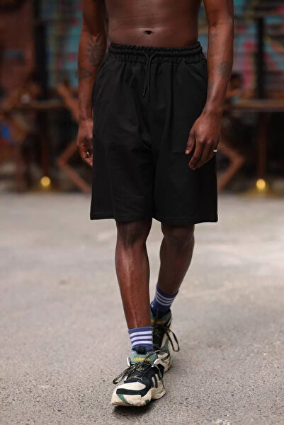 LUMİART Men's Two Thread Pocket Shorts - Black