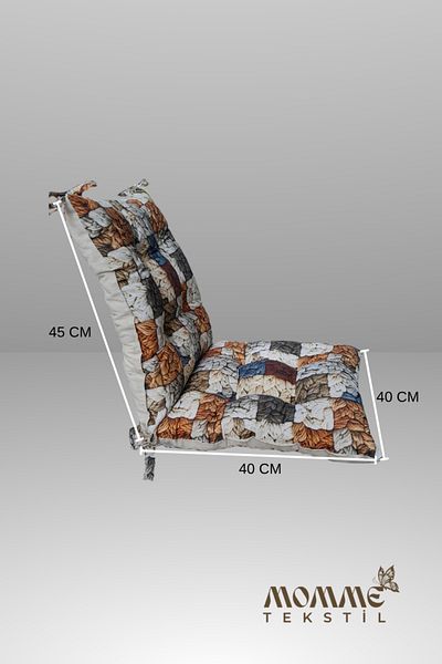 MoMMe Back Chair Cushion 5D Printed Fabric 40X85 cm Set of 4