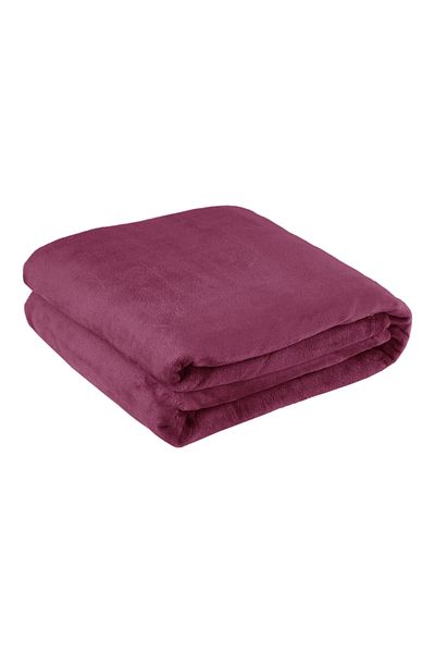 Dormitio dense flannel blanket, 150x200 cm, 100% polyester, 210gsm, Burgundy