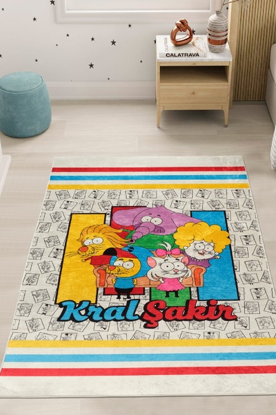 Kaşmir Halı Kaşmir Halı X Kral Şakir Sıkı Dostlar Bebek Çocuk Genç Odası Halısı