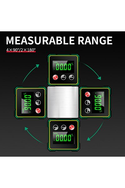 OEM Professional Digital Inclinometer with Laser, Portable, Magnetic Base, LCD Display, Digital Level
