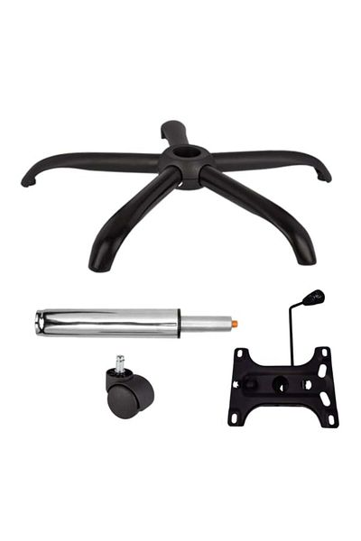 Depox Set de plăci de echilibru metalice 26 x 15 cm, bază 64 cm, cilindru universal cu rolă și piston, scaune de birou