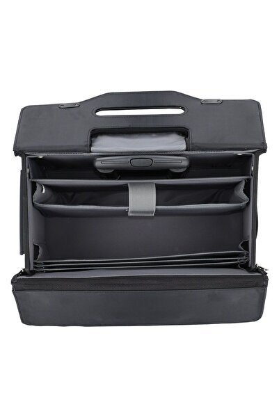 Alessio 40 cm 2 Tekerlekli Pilotentrolley Laptop Bölmeli Siyah İş Çantası