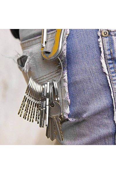 Boldy 5-Piece Wire Key Ring - Suitcase Tag Strap - Wire Keychain - Suitcase Tag Wire - Key Wire