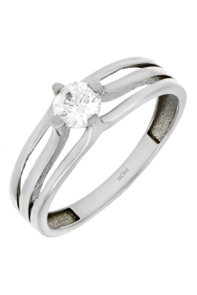 MOHI Fine Jewellery Inel de logodna model solitaire din aur alb de 14k